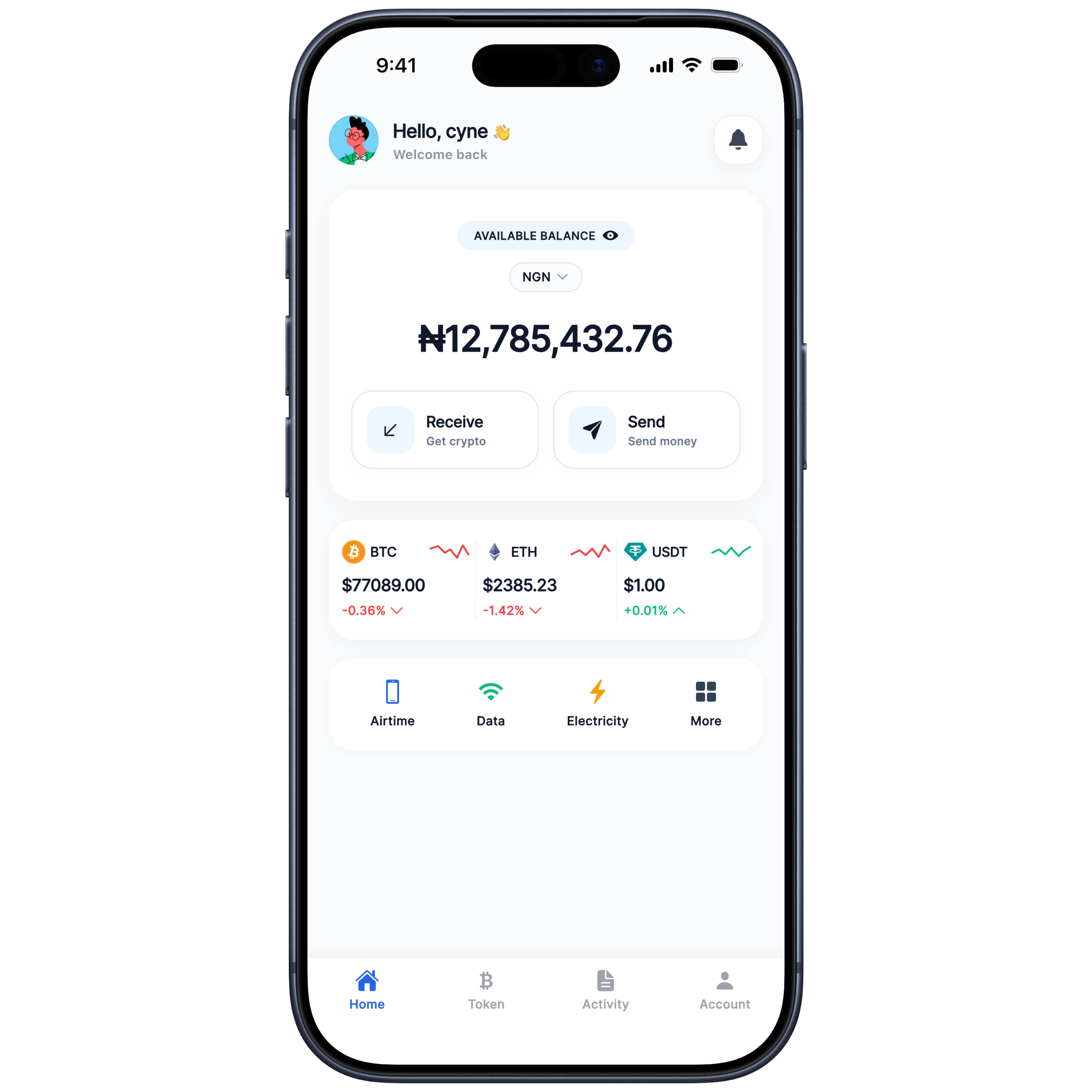 Cyne Mobile Balance View