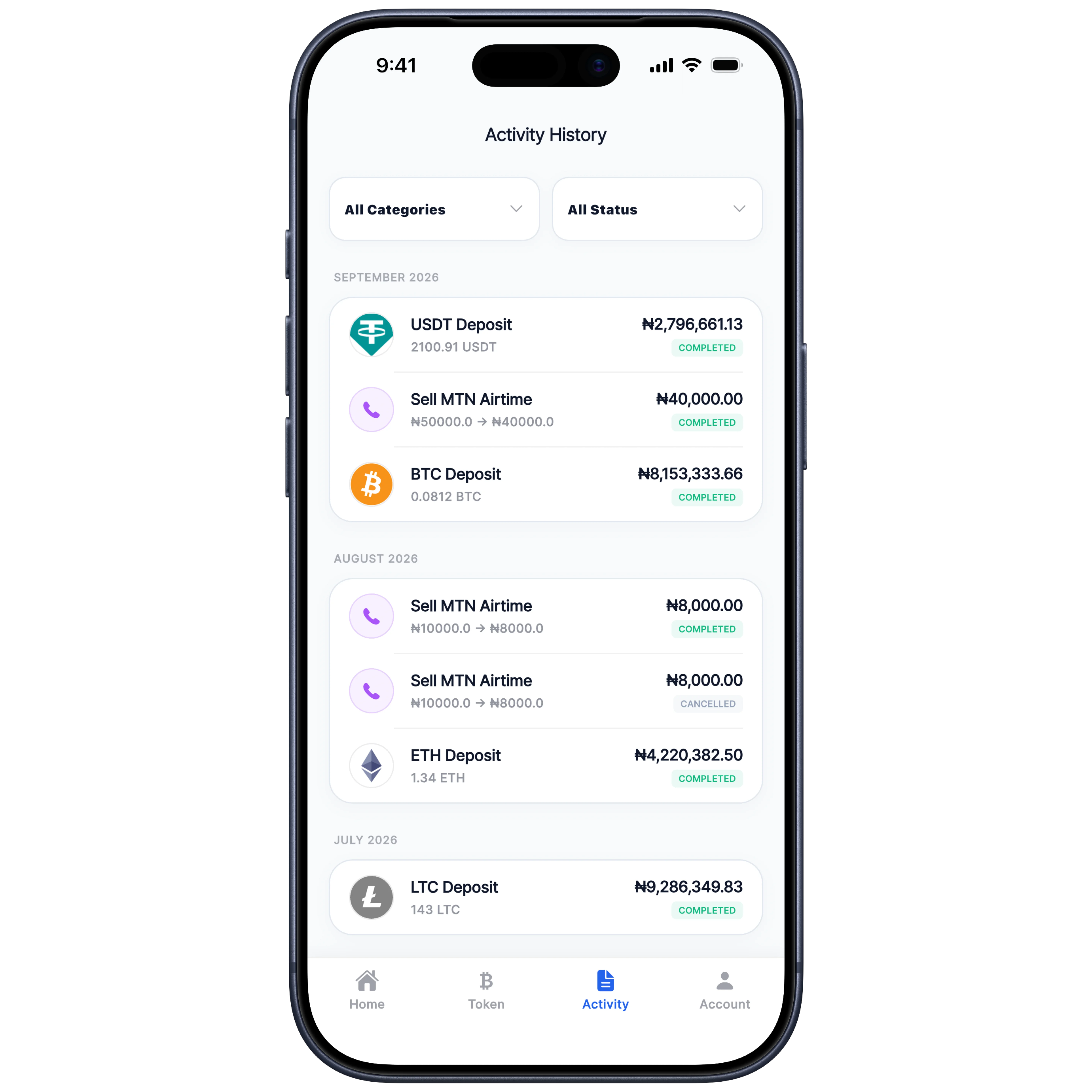 Cyne Transaction History